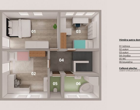Půdorys přízemí u rodinného domu, který je na prodej v obci Hodyně u Skuhrova